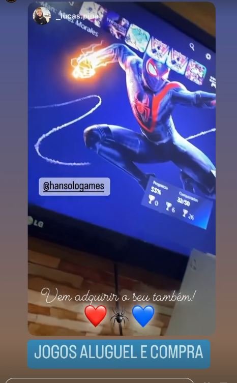 Story com Spider-Man Miles Morales e o convite para comprar ou alugar na loja