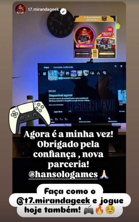 Story de parceiro agradecendo pela confiança e anunciando a parceria com a loja