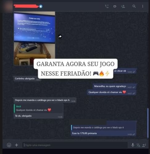 Conversa de WhatsApp: cliente pede o catálogo e agradece o atendimento
