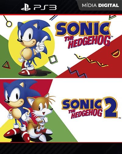 Sonic The Hedgehog 1 e 2 Playstation 3 Mídia Digital