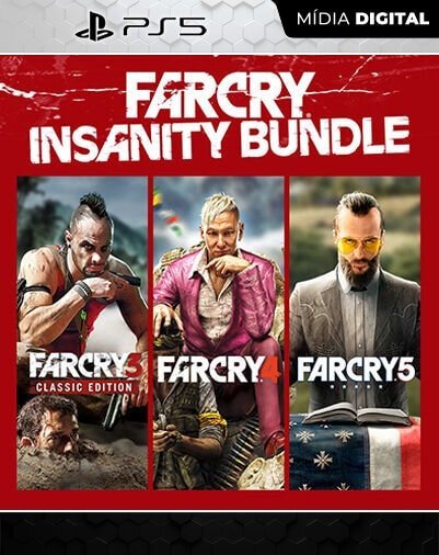 Far Cry 3, 4 e 5 Insanity Bundle Playstation 5 Mídia Digital
