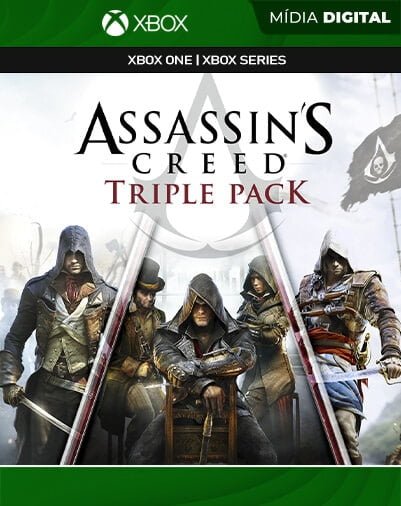 Assassins Creed: Triple Pack Black Flag, Unity, Syndicate Xbox Mídia Digital