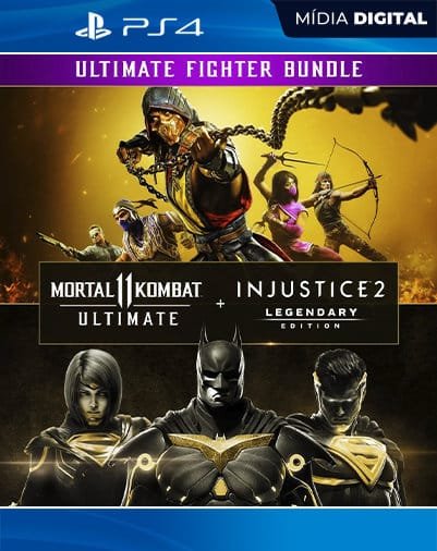 Pacote Mortal Kombat 11 Ultimate + Injustice 2 Ed. Lendária Playstation 4 Mídia Digital