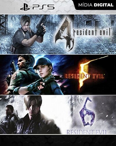 Resident Evil 4, 5 e 6 Pacote Triplo Playstation 5 Mídia Digital