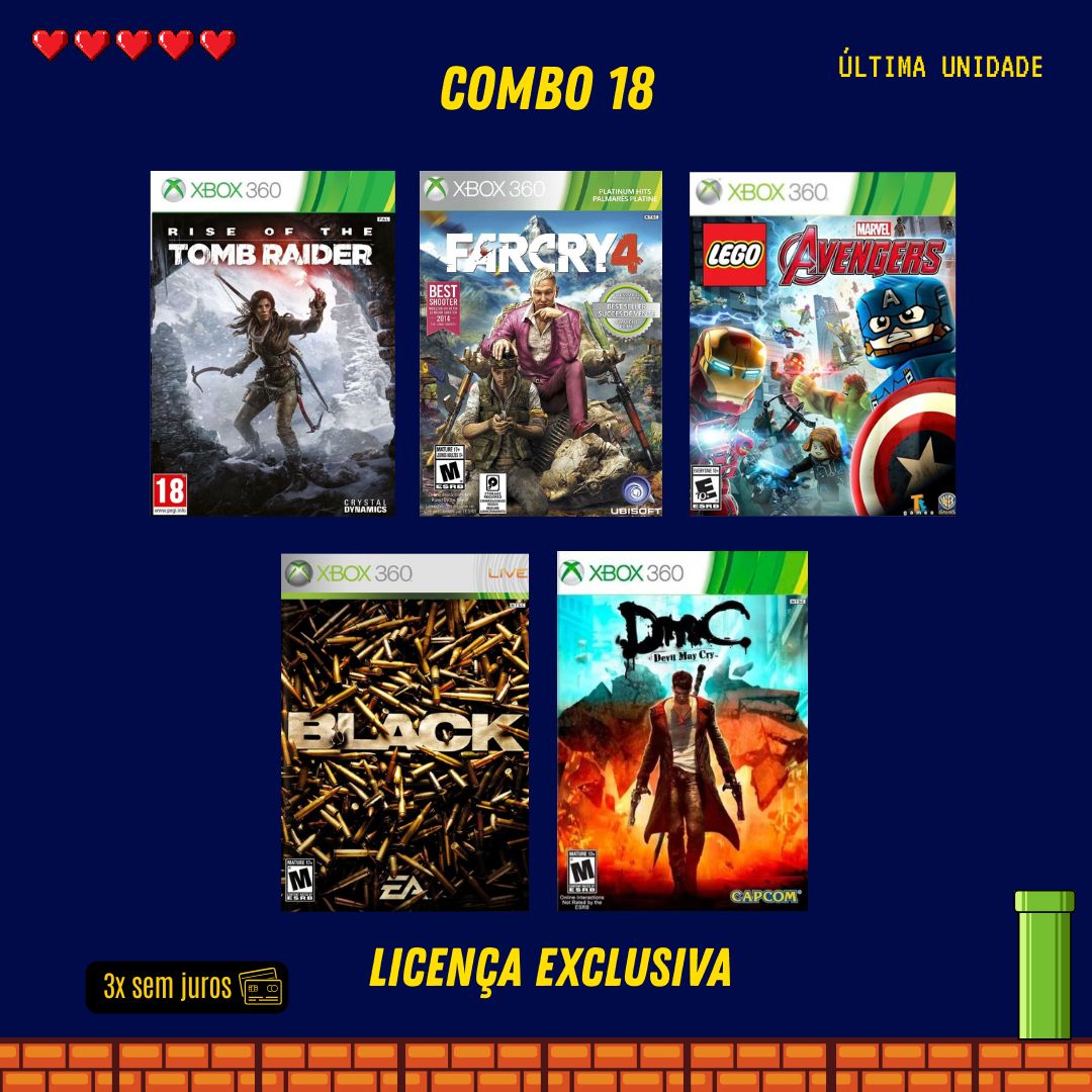 COMBO 18 - Xbox 360 (Mídia Digital)