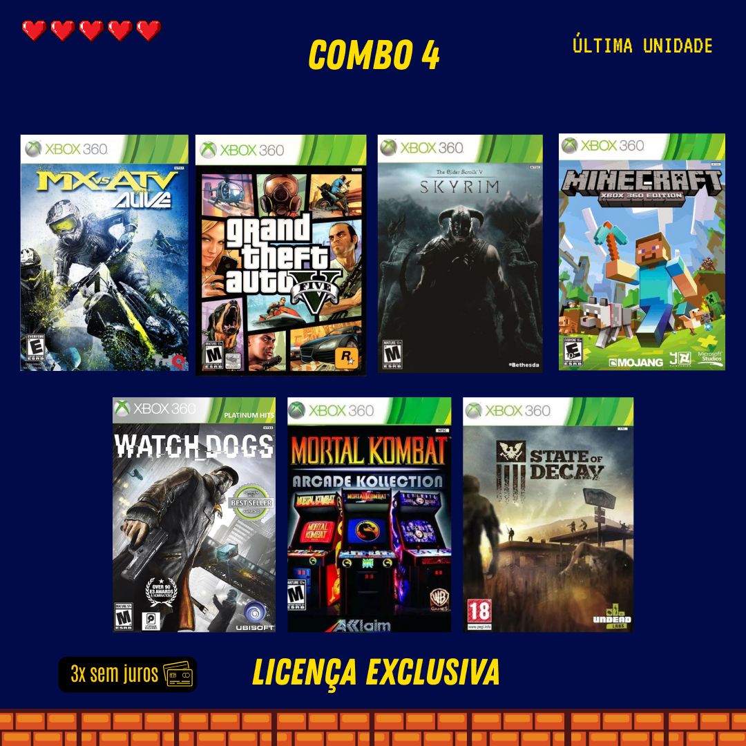 COMBO 4 - Xbox 360 (Mídia Digital)